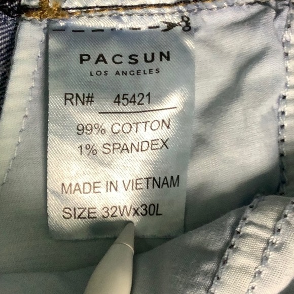 Pacsun Destructed Stacked Skinny ripped jeans men size 32 X 30 EUC - Picture 8 of 12